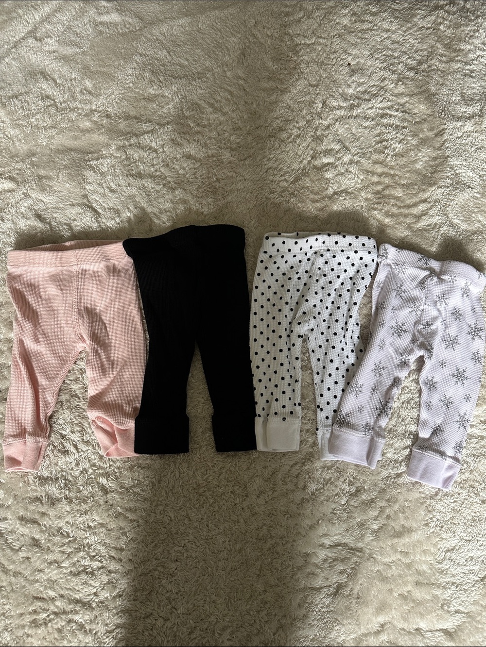 Baby Leggings Bundle - Pink, Black, White Polka Dot & Snowflake